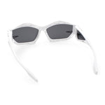 Trendy Y2K Sport Fashion Geometric Vented Oversized Wrap Around Plastic Sunglasses