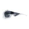 Trendy Y2K Sport Fashion Geometric Vented Oversized Wrap Around Plastic Sunglasses