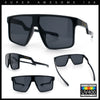 Kush Manly Futuristic Flat Top Bolt Arm All Black Oversized Racer Sunglasses