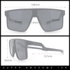 Kush Manly Futuristic Flat Top Bolt Arm All Black Oversized Racer Sunglasses