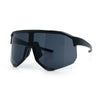 Oversized Geometric Bevel Cut Mono Shield Wrap Half Rim Sport Sunglasses