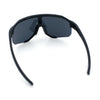 Oversized Geometric Bevel Cut Mono Shield Wrap Half Rim Sport Sunglasses