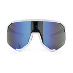 Oversized Geometric Bevel Cut Mono Shield Wrap Half Rim Sport Sunglasses