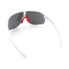 Oversized Geometric Bevel Cut Mono Shield Wrap Half Rim Sport Sunglasses