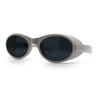 Retro Apocalyptic Oval Deep Windbreaker Side Visor Plastic Sunglasses