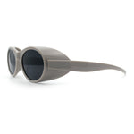 Retro Apocalyptic Oval Deep Windbreaker Side Visor Plastic Sunglasses
