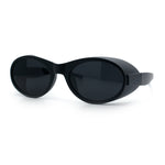 Retro Apocalyptic Oval Deep Windbreaker Side Visor Plastic Sunglasses