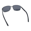 Polarized Mens Rectangular Metal Rim Gentlemanly Wrap Curved Sunglasses
