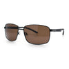 Polarized Mens Rectangular Metal Rim Gentlemanly Wrap Curved Sunglasses