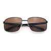 Polarized Mens Rectangular Metal Rim Gentlemanly Wrap Curved Sunglasses