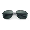 Polarized Mens Rectangular Metal Rim Gentlemanly Wrap Curved Sunglasses