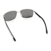 Polarized Mens Rectangular Metal Rim Gentlemanly Wrap Curved Sunglasses