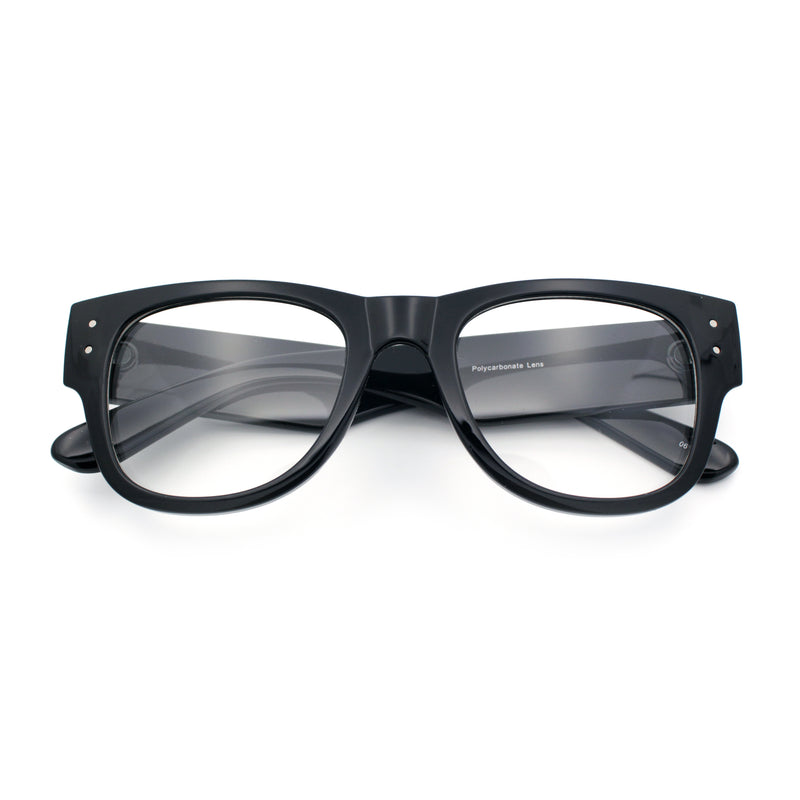 Classic Nerdy Thick Horn Rim Plastic Clear Lens Fashion Eyeglasses