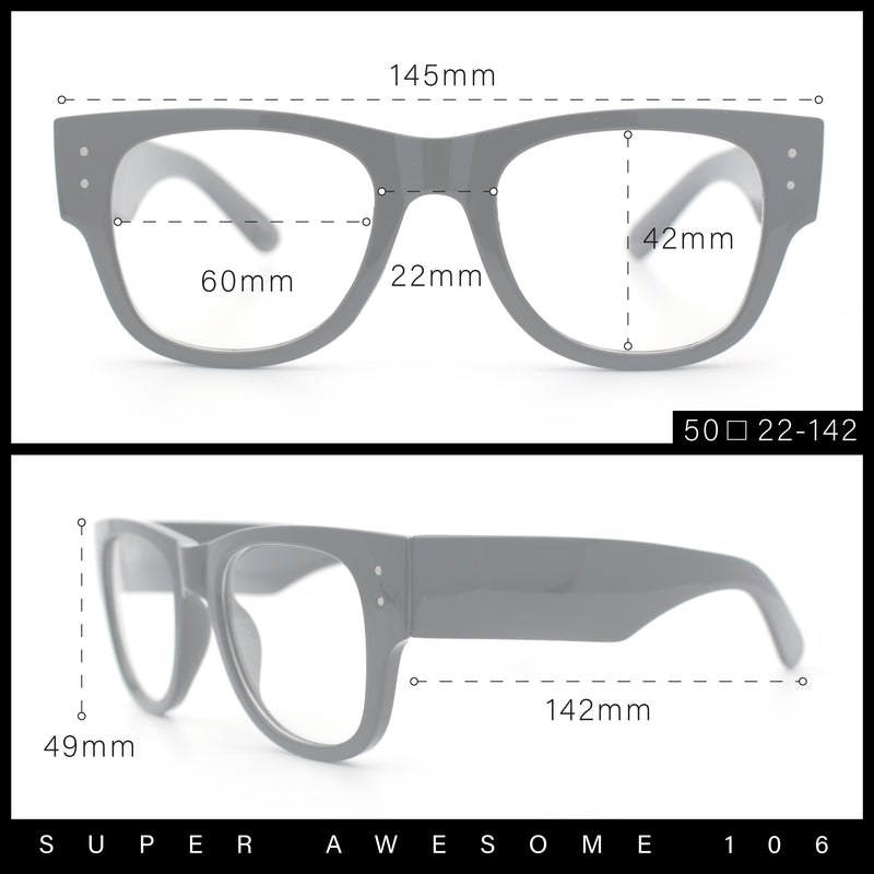 Classic Nerdy Thick Horn Rim Plastic Clear Lens Fashion Eyeglasses