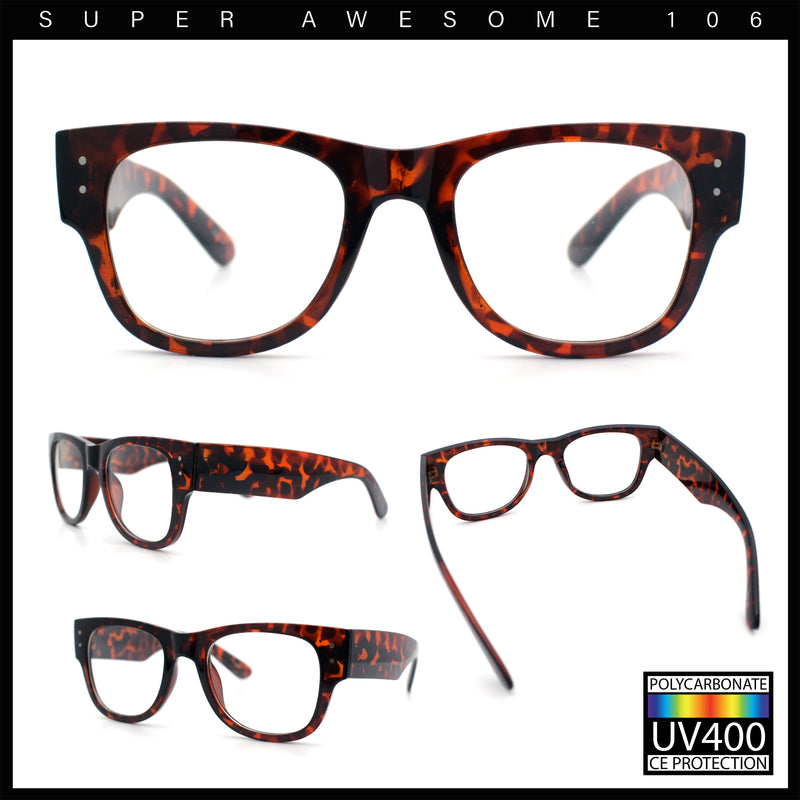 Classic Nerdy Thick Horn Rim Plastic Clear Lens Fashion Eyeglasses
