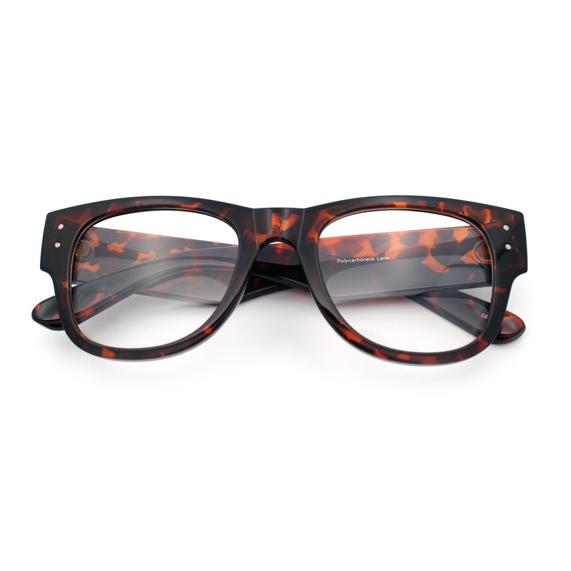 Classic Nerdy Thick Horn Rim Plastic Clear Lens Fashion Eyeglasses