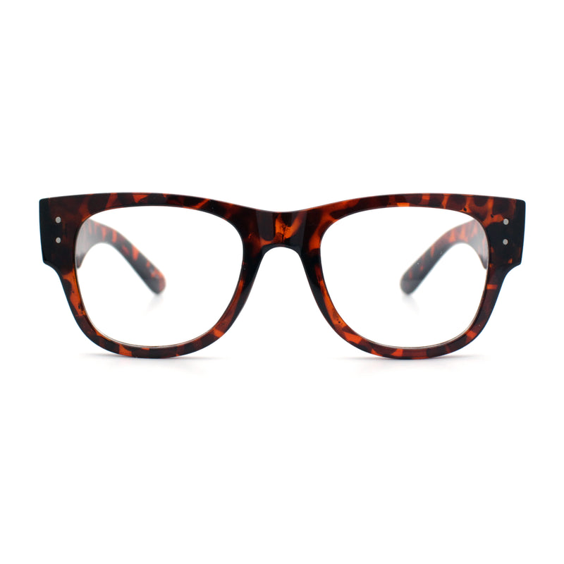 Classic Nerdy Thick Horn Rim Plastic Clear Lens Fashion Eyeglasses
