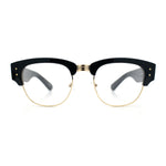 Retro Nerdy Thick Half Rim Hipster DJ Clear Lens Fashion Eyeglasses