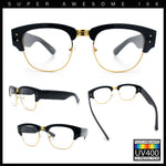 Retro Nerdy Thick Half Rim Hipster DJ Clear Lens Fashion Eyeglasses