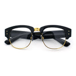 Retro Nerdy Thick Half Rim Hipster DJ Clear Lens Fashion Eyeglasses