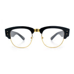 Retro Nerdy Thick Half Rim Hipster DJ Clear Lens Fashion Eyeglasses