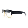 Retro Nerdy Thick Half Rim Hipster DJ Clear Lens Fashion Eyeglasses