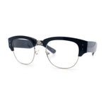 Retro Nerdy Thick Half Rim Hipster DJ Clear Lens Fashion Eyeglasses