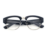 Retro Nerdy Thick Half Rim Hipster DJ Clear Lens Fashion Eyeglasses