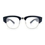 Retro Nerdy Thick Half Rim Hipster DJ Clear Lens Fashion Eyeglasses