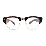 Retro Nerdy Thick Half Rim Hipster DJ Clear Lens Fashion Eyeglasses