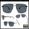 Mens Thin Metal Rim Spring Hinge Air Force Rectangle Officer Gentleman Sunglasses