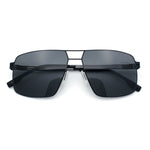 Mens Thin Metal Rim Spring Hinge Air Force Rectangle Officer Gentleman Sunglasses