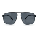 Mens Thin Metal Rim Spring Hinge Air Force Rectangle Officer Gentleman Sunglasses
