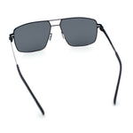 Mens Thin Metal Rim Spring Hinge Air Force Rectangle Officer Gentleman Sunglasses