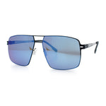 Mens Thin Metal Rim Spring Hinge Air Force Rectangle Officer Gentleman Sunglasses