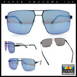 Mens Thin Metal Rim Spring Hinge Air Force Rectangle Officer Gentleman Sunglasses