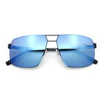Mens Thin Metal Rim Spring Hinge Air Force Rectangle Officer Gentleman Sunglasses