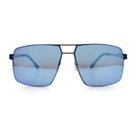 Mens Thin Metal Rim Spring Hinge Air Force Rectangle Officer Gentleman Sunglasses