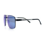 Mens Thin Metal Rim Spring Hinge Air Force Rectangle Officer Gentleman Sunglasses