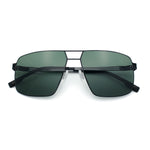 Mens Thin Metal Rim Spring Hinge Air Force Rectangle Officer Gentleman Sunglasses