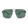 Mens Thin Metal Rim Spring Hinge Air Force Rectangle Officer Gentleman Sunglasses