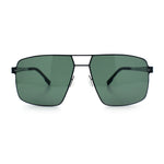 Mens Thin Metal Rim Spring Hinge Air Force Rectangle Officer Gentleman Sunglasses