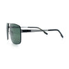 Mens Thin Metal Rim Spring Hinge Air Force Rectangle Officer Gentleman Sunglasses