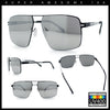 Mens Thin Metal Rim Spring Hinge Air Force Rectangle Officer Gentleman Sunglasses