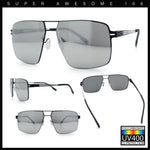Mens Thin Metal Rim Spring Hinge Air Force Rectangle Officer Gentleman Sunglasses