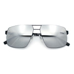 Mens Thin Metal Rim Spring Hinge Air Force Rectangle Officer Gentleman Sunglasses