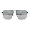 Mens Thin Metal Rim Spring Hinge Air Force Rectangle Officer Gentleman Sunglasses