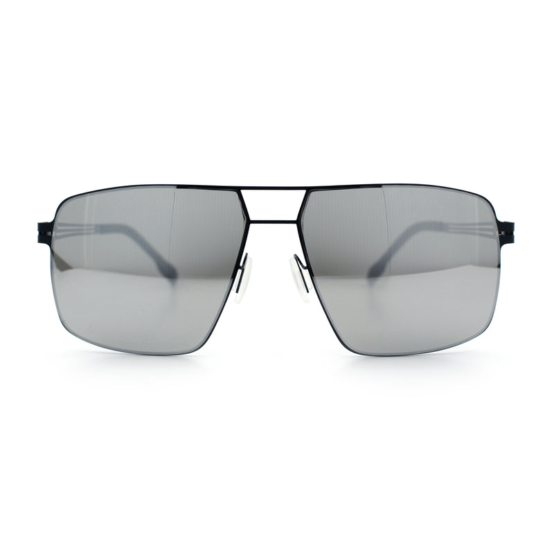 Mens Thin Metal Rim Spring Hinge Air Force Rectangle Officer Gentleman Sunglasses