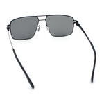 Mens Thin Metal Rim Spring Hinge Air Force Rectangle Officer Gentleman Sunglasses