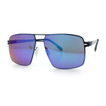 Mens Thin Metal Rim Spring Hinge Air Force Rectangle Officer Gentleman Sunglasses
